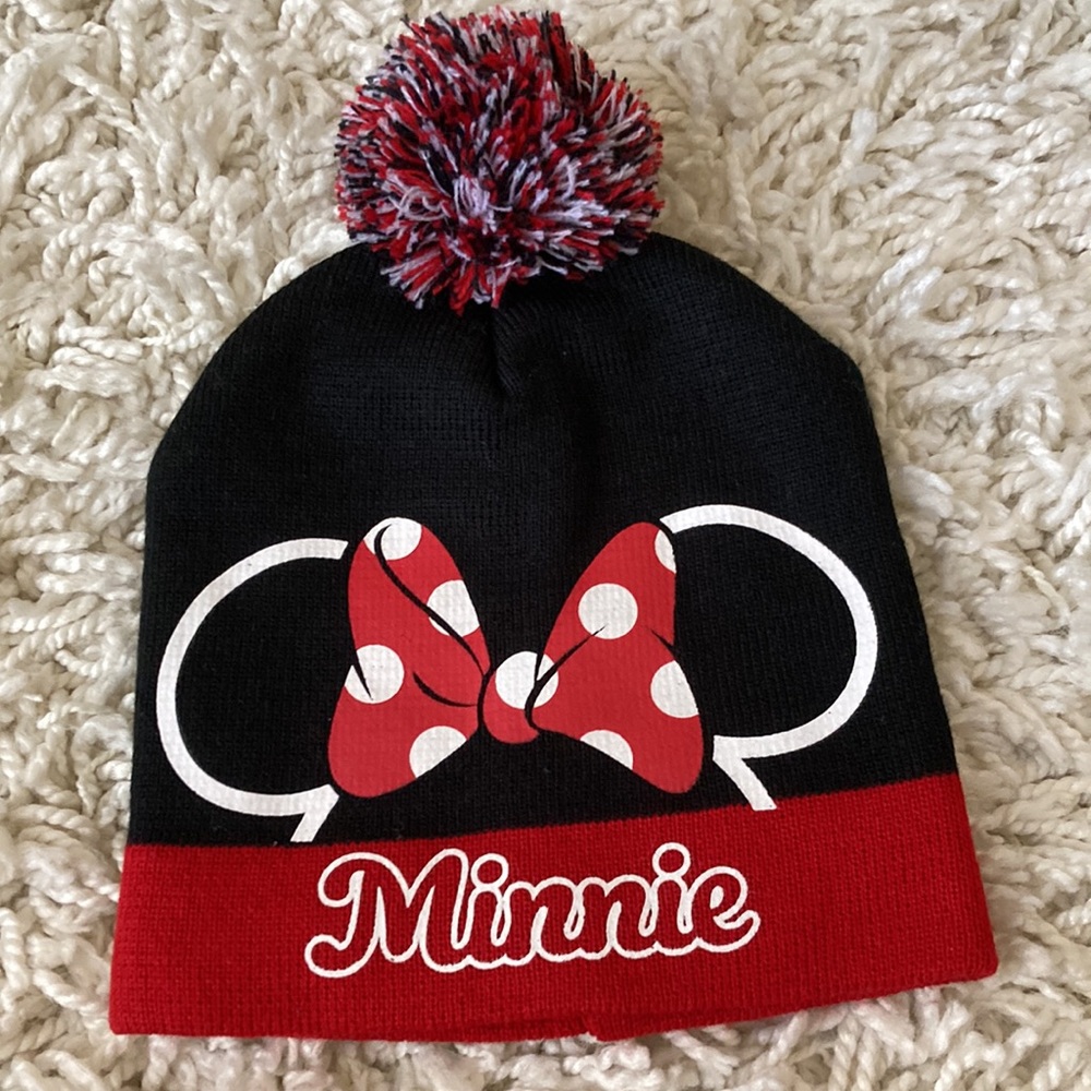 Disney Minnie Mouse Winter Hat Bow Girl